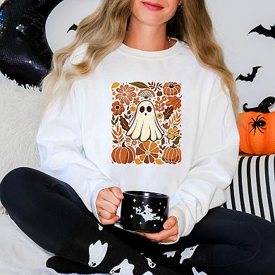 Ghost Floral Collage - Womens Sweatshirt