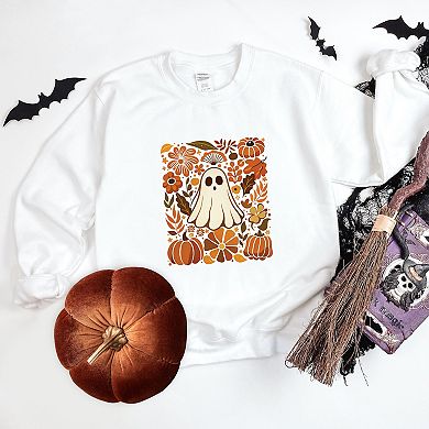 Ghost Floral Collage - Womens Sweatshirt