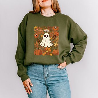 Ghost Floral Collage - Womens Sweatshirt