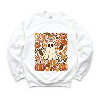 Ghost Floral Collage - Womens Sweatshirt