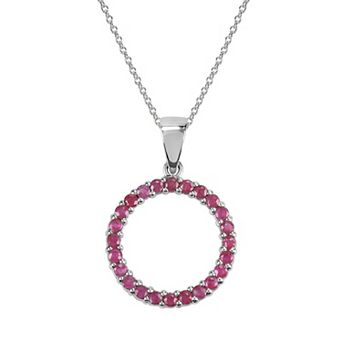 SIRI USA by TJM Sterling Silver Ruby Pendant Necklace with 18-Inch Chain