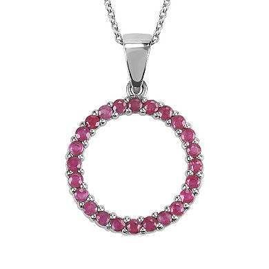 SIRI USA by TJM Sterling Silver Ruby Pendant Necklace with 18-Inch Chain