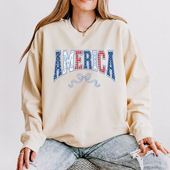 Simply Sage Market Coquette America Arched Lightweight Garment Dyed Sweatshirt