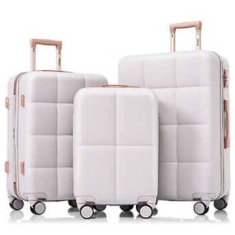 Merax Luggage Set of 3, Airline Certified Carry on Luggage with Cup Holder, ABS Hard Shell Luggage
