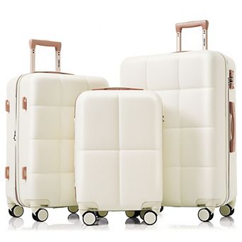 Merax Luggage Set of 3, Airline Certified Carry on Luggage with Cup Holder, ABS Hard Shell Luggage
