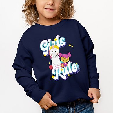 The Juniper Shop Mini Smiley Girls Rule Toddler Sweatshirt