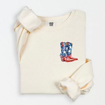 Simply Sage Market American Cowgirl Social Club Front And Back Lightweight Garment Dyed Sweatshirt