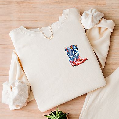 Simply Sage Market American Cowgirl Social Club Front And Back Lightweight Garment Dyed Sweatshirt