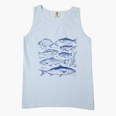 Vintage Fish - Women's Garment Dyed Graphic Tank Top