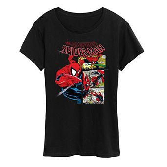 Women's Marvel The Amazing Spider-Man Comic Panels Graphic Tee