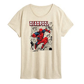 Women's Marvel Deadpool Comic Panels Graphic Tee