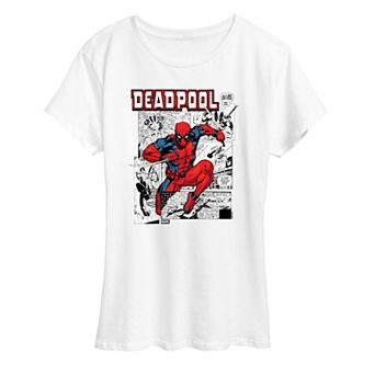 Women's Marvel Deadpool Comic Panels Graphic Tee