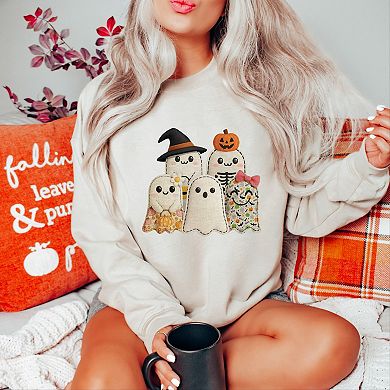 Ghost Family Patchwork Print - Womens Sweatshirt