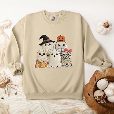 Ghost Family Patchwork Print - Womens Sweatshirt