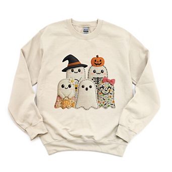 Ghost Family Patchwork Print - Womens Sweatshirt