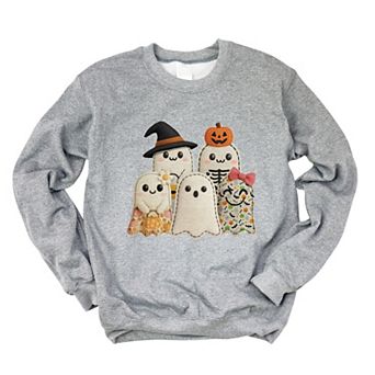 Ghost Family Patchwork Print - Womens Sweatshirt