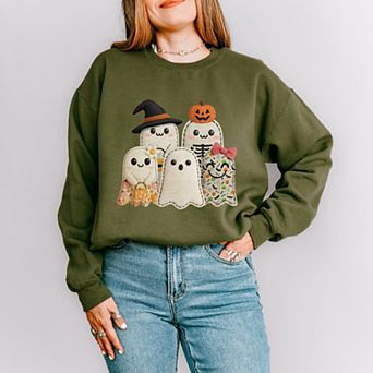 Ghost Family Patchwork Print - Womens Sweatshirt