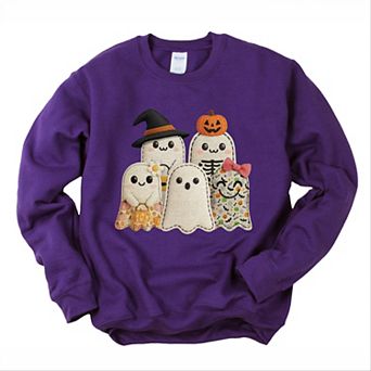 Ghost Family Patchwork Print - Womens Sweatshirt