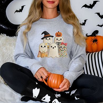 Ghost Family Patchwork Print - Womens Sweatshirt