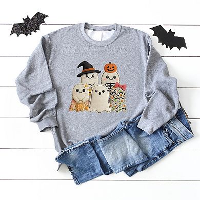 Ghost Family Patchwork Print - Womens Sweatshirt