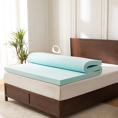 Elegant Comfort Memory Foam Cooling Gel-Infused 2inch Mattress Topper