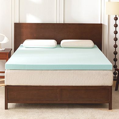 Elegant Comfort Memory Foam Cooling Gel-Infused 2inch Mattress Topper