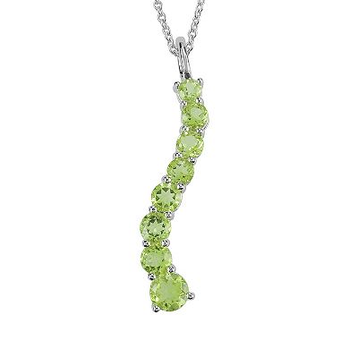 SIRI USA by TJM Sterling Silver Gemstone Pendant Necklace with 18-in Chain