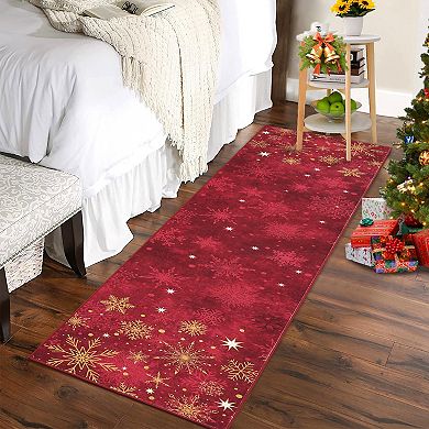 Christmas Doormat Merry Christmas Door Mat Snowflakes Non-Slip Indoor Outdoor Front Door Doormat