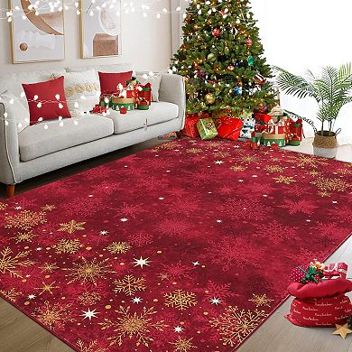 Christmas Doormat Merry Christmas Door Mat Snowflakes Non-Slip Indoor Outdoor Front Door Doormat