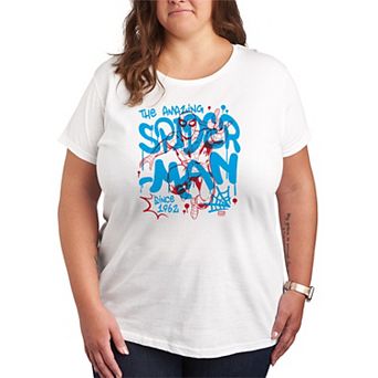 Plus Size Marvel The Amazing Marvel Spider-Man Streetwear Graphic Tee