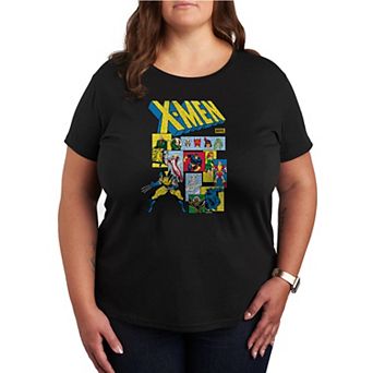 Plus Size Marvel X-Men Retro Comic Characters Graphic Tee