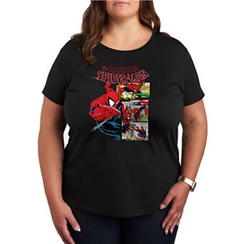 Plus Size Marvel The Amazing Marvel Spider-Man Comic Panels Graphic Tee