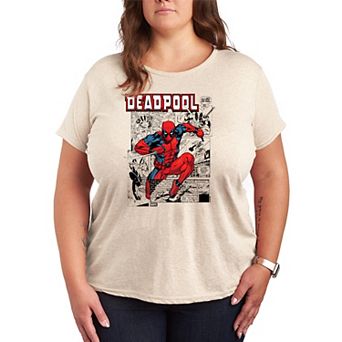 Plus Size Marvel Deadpool Comic Panels Graphic Tee
