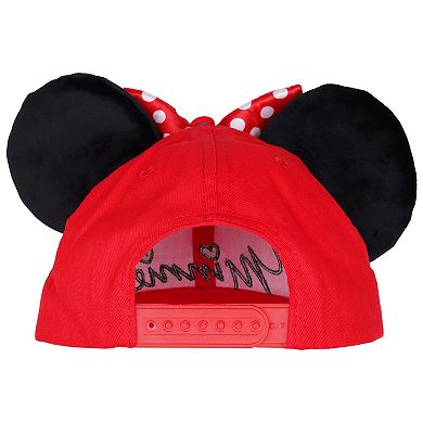 Women's Disney's Minnie Mouse 3D Bow Baseball Hat With Ears