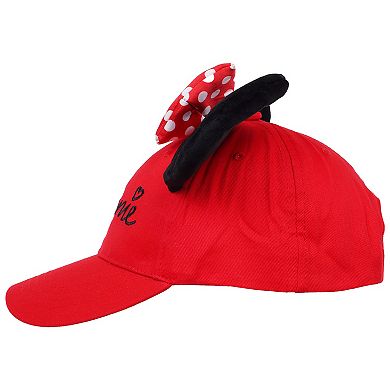 Women's Disney's Minnie Mouse 3D Bow Baseball Hat With Ears