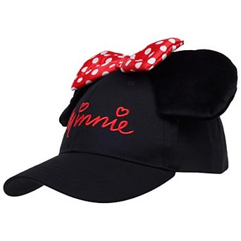 Women's Disney's Minnie Mouse 3D Bow Baseball Hat With Ears