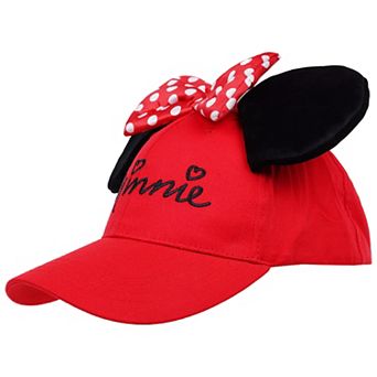 Women's Disney's Minnie Mouse 3D Bow Baseball Hat With Ears