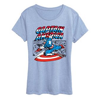 Women's Marvel Captain America Comic Panel Graphic Tee