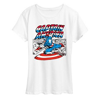 Women's Marvel Captain America Comic Panel Graphic Tee