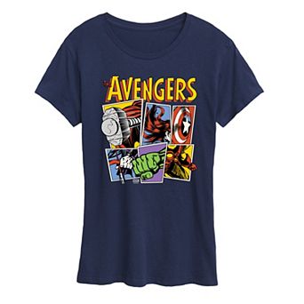 Women's Marvel The Avengers Grid Retro Graphic Tee