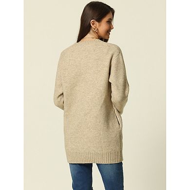 2 Packs Womens' Round Neck Long Sleeve Casual Sweater with Pockets