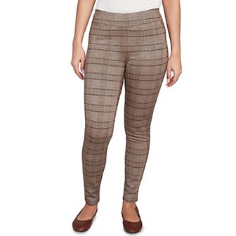 Hearts of Palm Women's Neutral Ground Pull On Plaid Pant