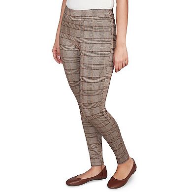 Hearts of Palm Women's Neutral Ground Pull On Plaid Pant