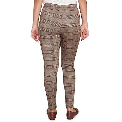 Hearts of Palm Women's Neutral Ground Pull On Plaid Pant