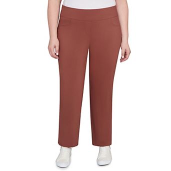 Hearts of Palm Plus Size Neutral Ground Solid Tech Stretch Ankle Length Pant