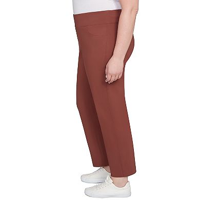 Hearts of Palm Plus Size Neutral Ground Solid Tech Stretch Ankle Length Pant