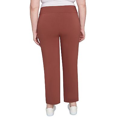 Hearts of Palm Plus Size Neutral Ground Solid Tech Stretch Ankle Length Pant