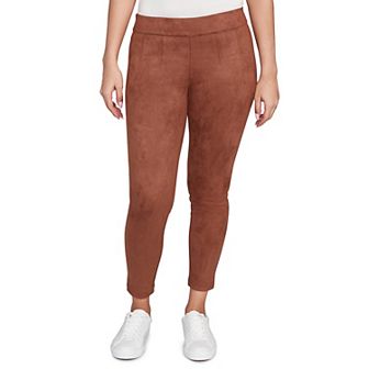 Hearts of Palm Women's Neutral Ground Solid Faux Suede Pant