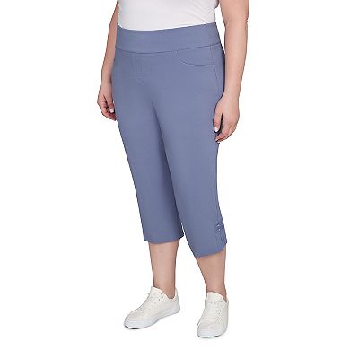 Hearts of Palm Plus Size The Blueprint Solid Tech Stretch Capri Pant