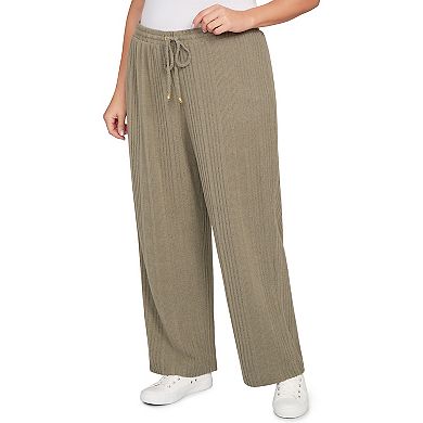 Hearts of Palm Plus Size Neutral Ground Solid Texture Hatchi Pant